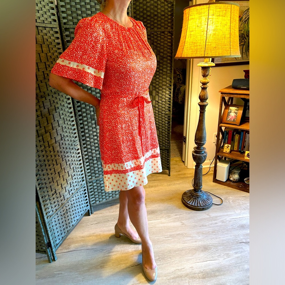 NWT Rebecca Taylor tomato red silk dress. Sassy and Sweet! Size 10
